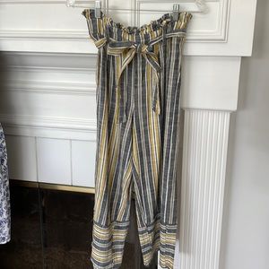 Linen high waisted crop pants S